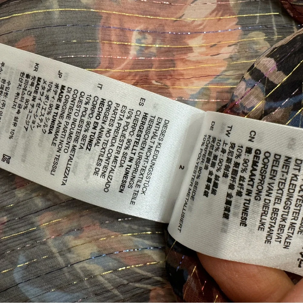 Sandro sheer blouse metallic thread throughout - Picture 4 of 6